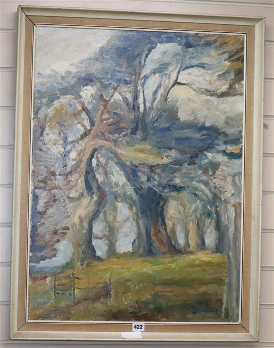 Ronald Ossory Dunlop (1894-1973), oil on canvas, Big Trees, Goodwood, signed, Royal Academy exhibit no 1021,